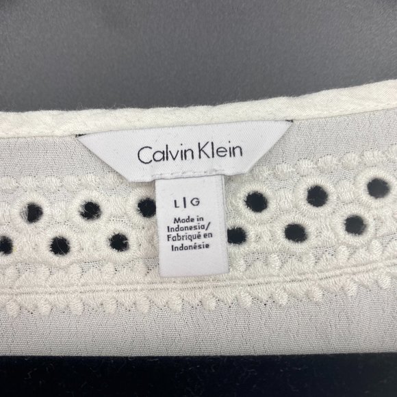 Calvin Klein - White Embroidered Eyelet Tunic - Picture 4 of 7